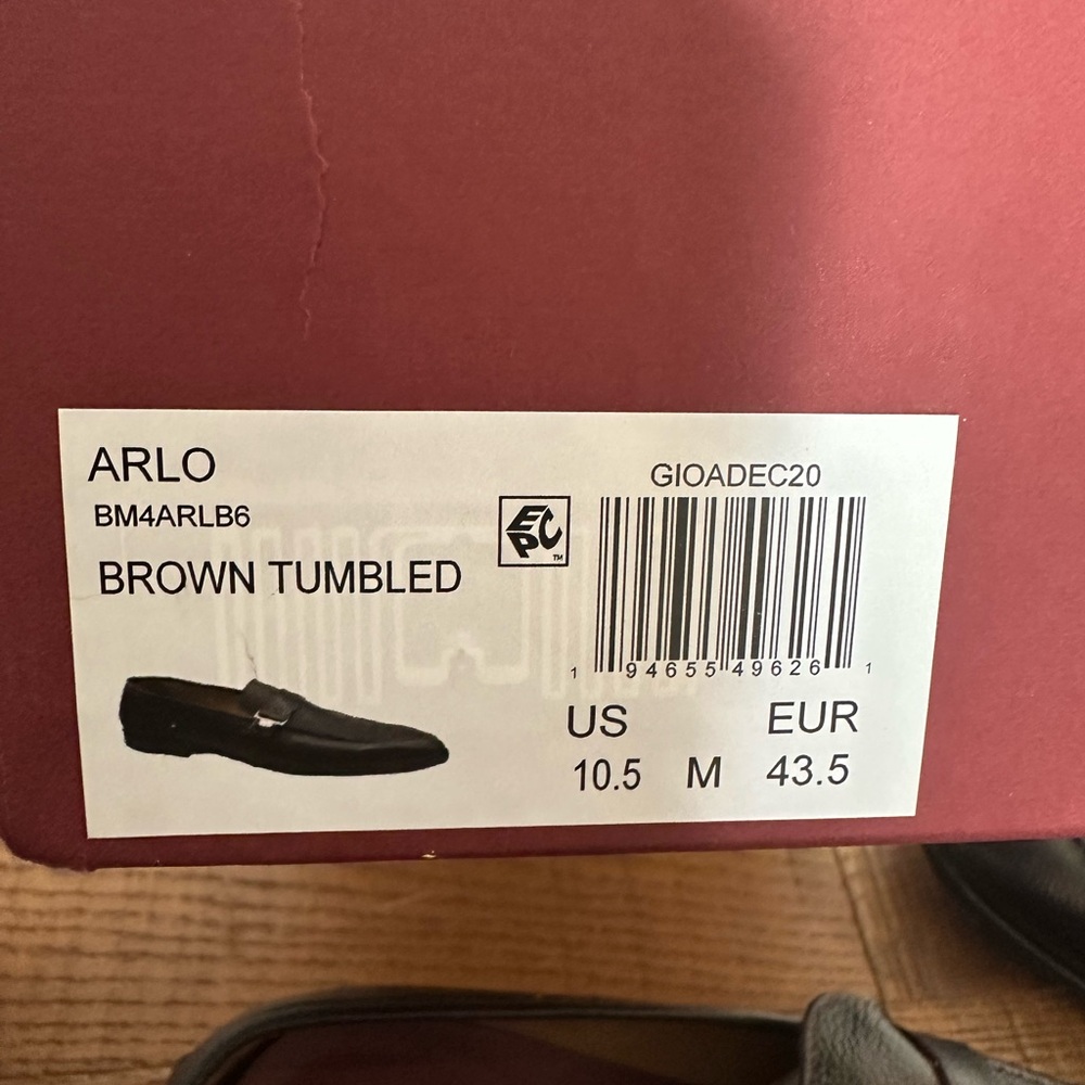 NIB Bruno Magli Men's Arlo Leather Loafer, Brown Tumbled Size 10.5 - Picture 7 of 11